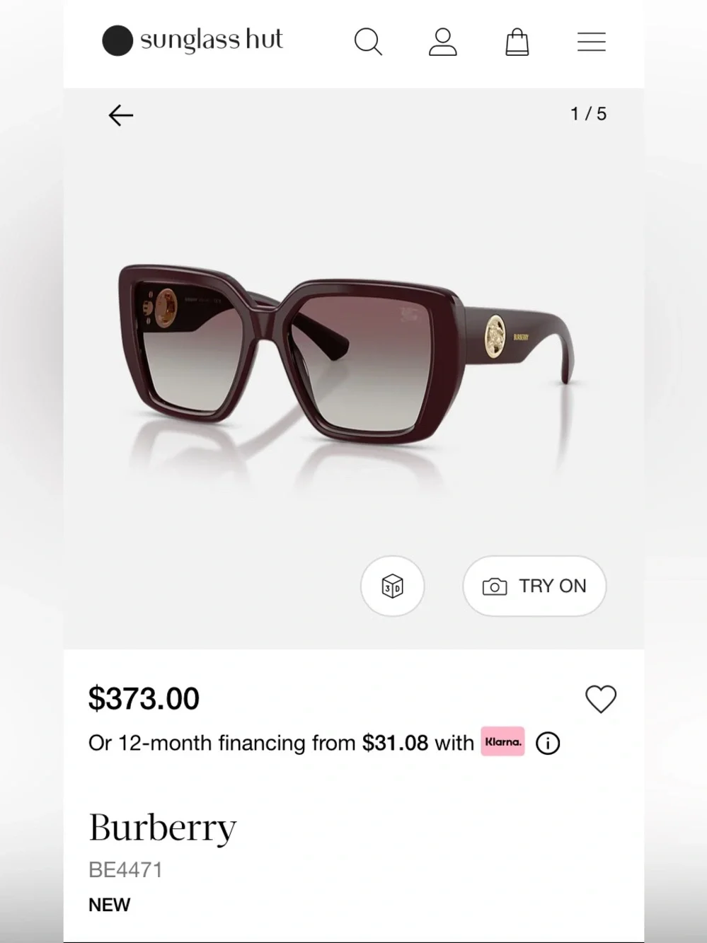 Burberry Women's BE4471 Sunglasses in hard to find Bordeaux color!